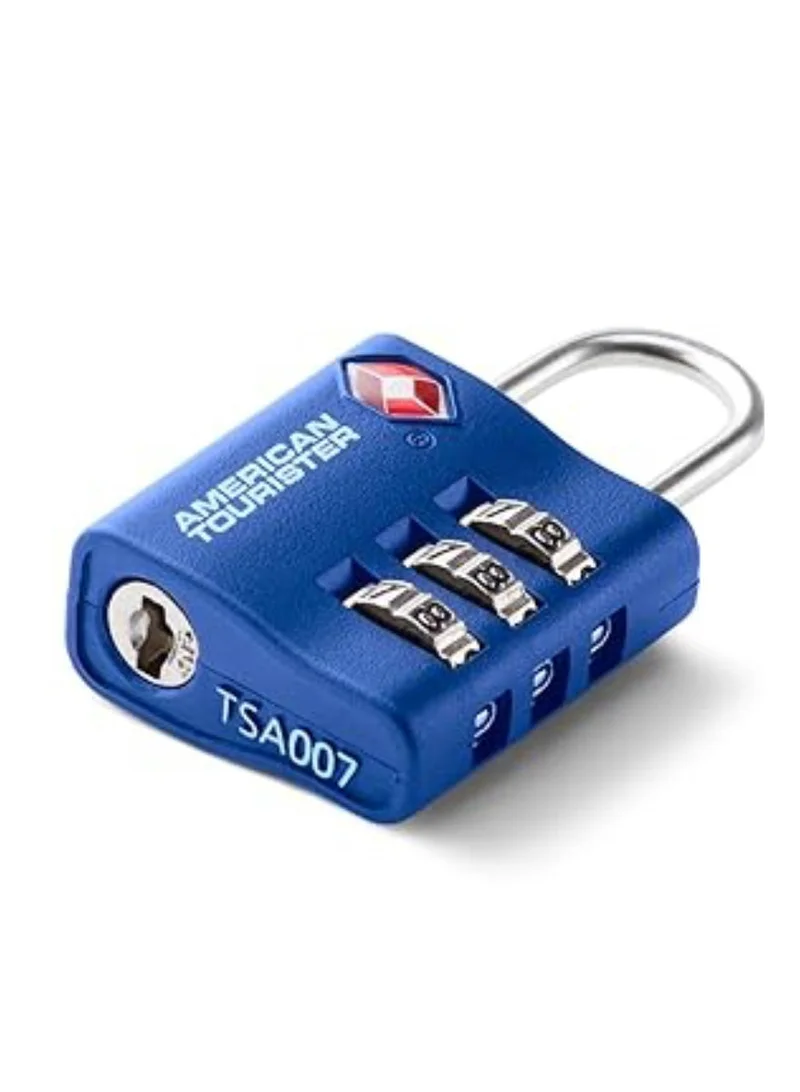 American Tourister  TSA 3 Dial Combination Lock, Blue|3 Dial Combination|Sleek and modern look, matching well with any travel gear  | Best Price UAE
